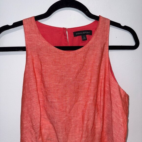 Banana Republic Coral Sleeveless Petite Size 6Jumpsuit With Back Button Closure - Picture 2 of 7